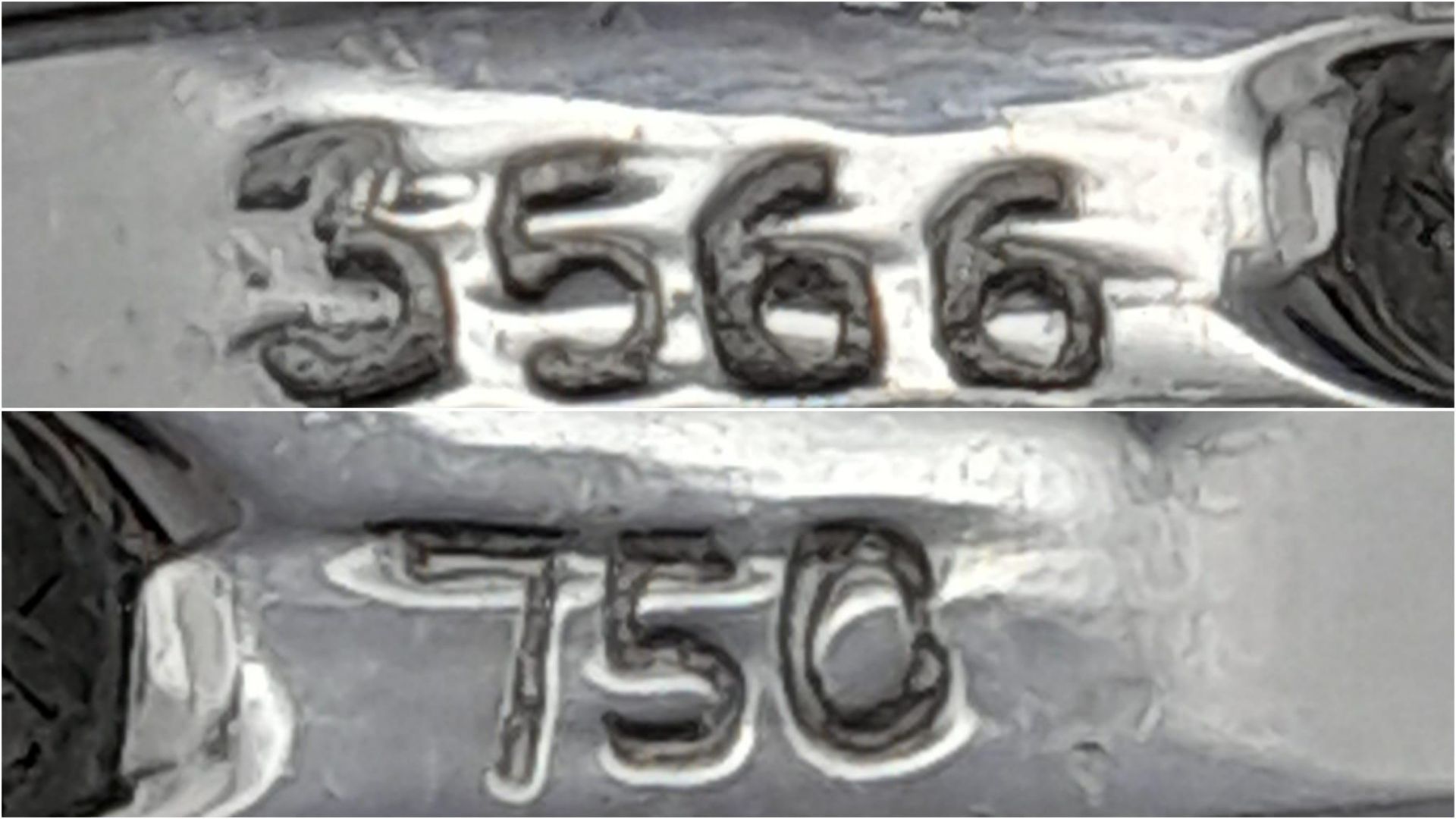 AN 18K WHITE GOLD DIAMOND SET BAND RING - PRINCESS CUTS. 0.50CTW. 2.8G. SIZE P 1/2. - Bild 6 aus 6