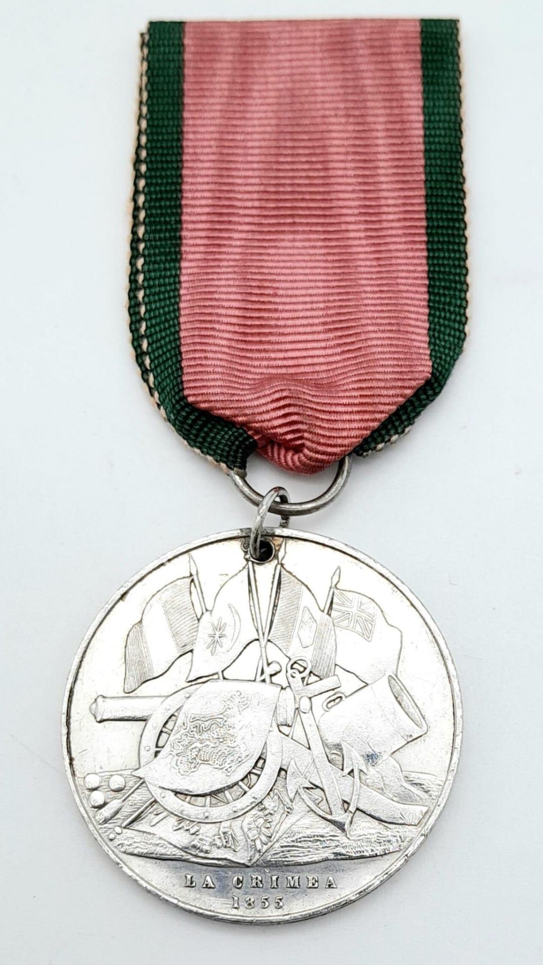 Turkish Crimea Medal 1855 (Sardinian obverse) with double-ring suspension named to: No 3422 John - Bild 3 aus 13