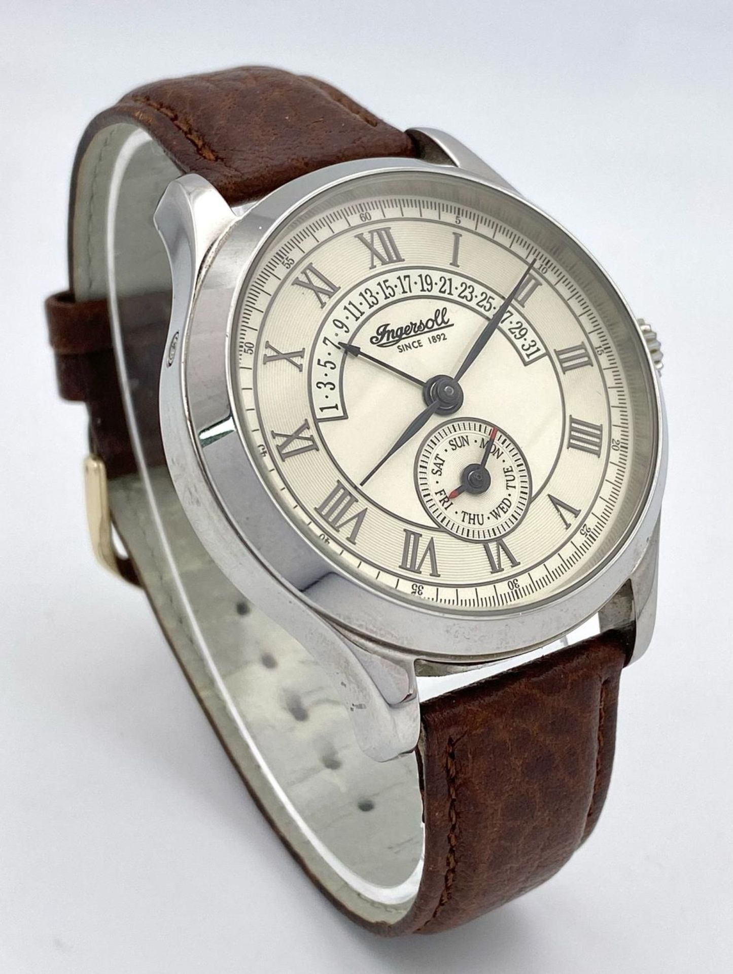 A Limited Edition (IN4800) Ingersoll Automatic Gents Watch. Brown leather strap. Stainless steel - Image 6 of 18