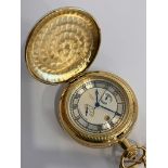 Gentlemans ROTARY GOLD PLATED FULL HUNTER POCKET WATCH & CHAIN. Hand wind/automatic. Gold plated