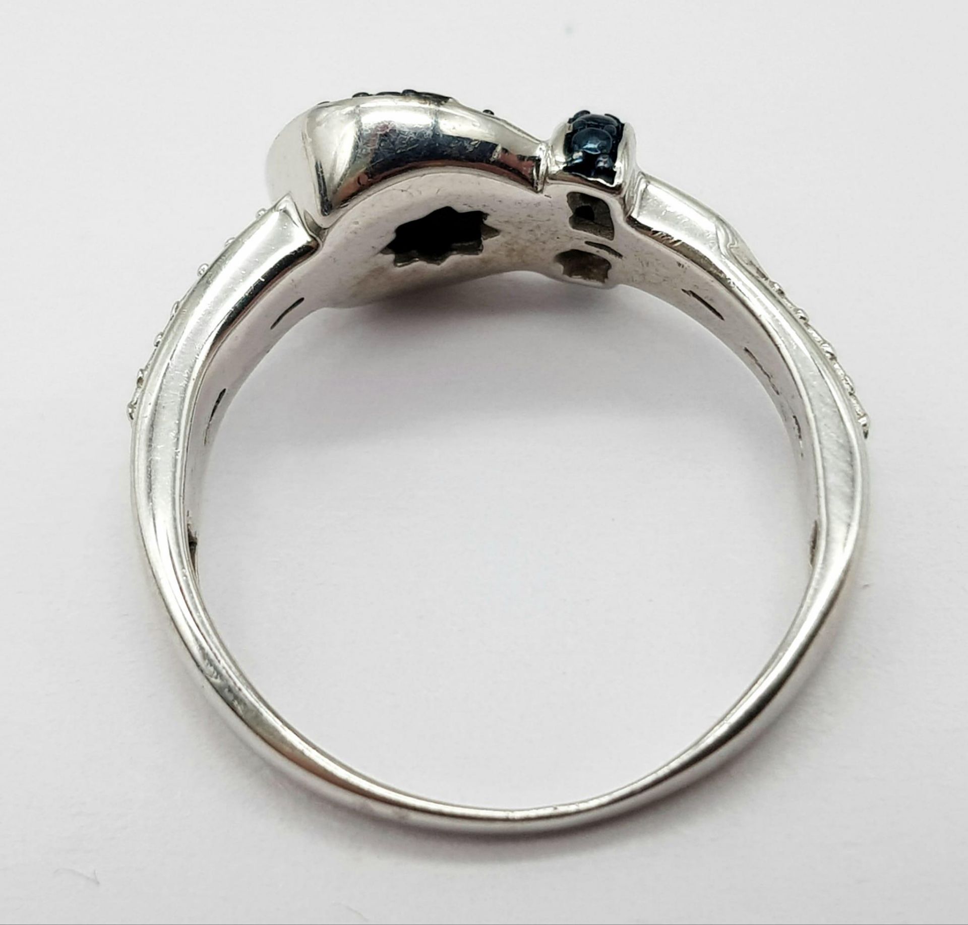 A fancy 925 silver stone set belt buckle ring. Come with 925 silver hallmarks by The Genuine - Image 7 of 9