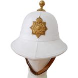 WW2 British Royal Marines Pith Helmet, Kings Crown small badge type.