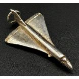 A Sterling Silver Concorde Charm. 4cm length, 4.2g weight. Ref: SC 7092