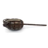 INERT. WW1 British N° 23 Rifle Grenade with Inner and Rod Base Dated 1916. H & T Vaughan