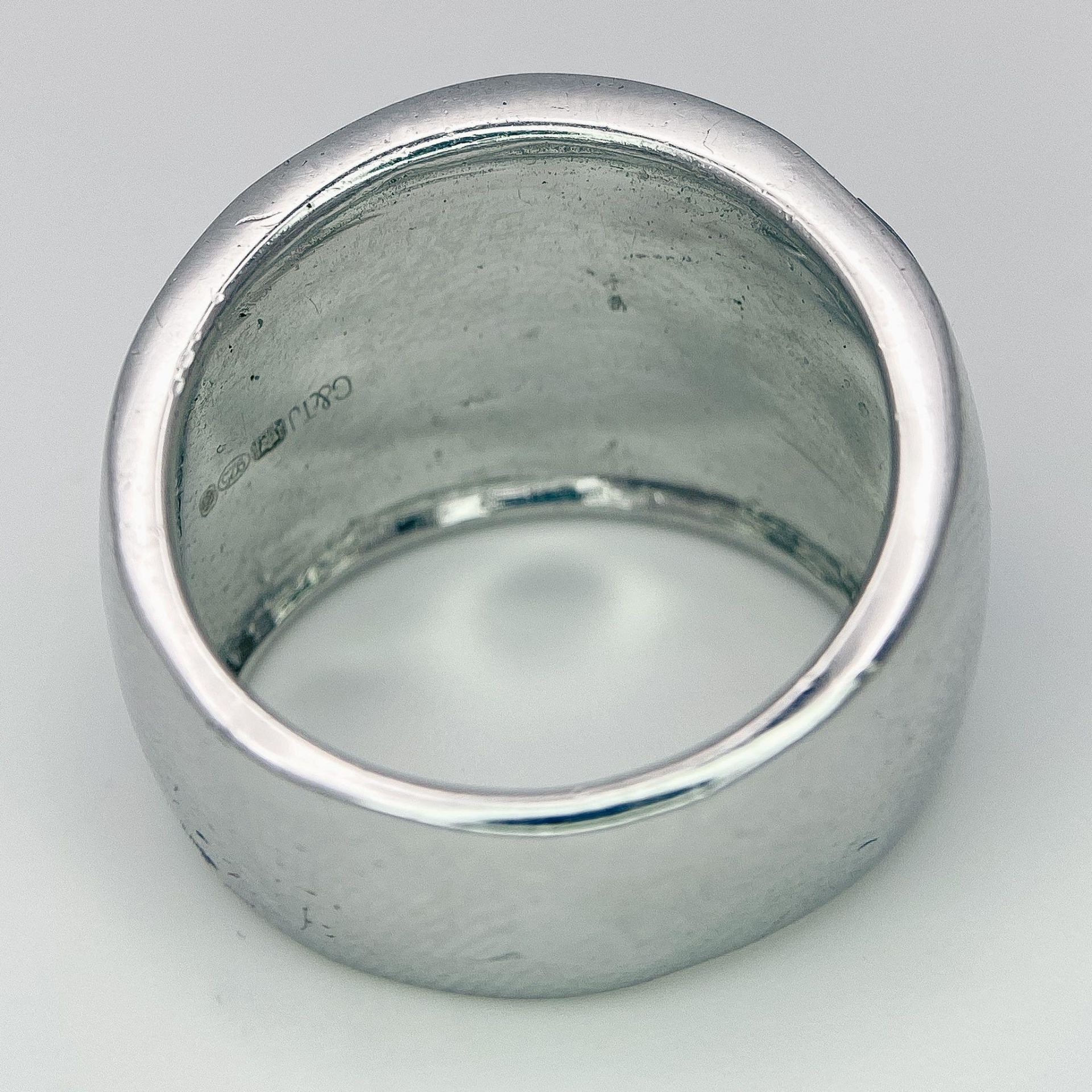 A Sterling Silver Jigsaw Design Stone Set Ring. Size Q, 14.6g total weight. Ref: 8272 - Image 4 of 5