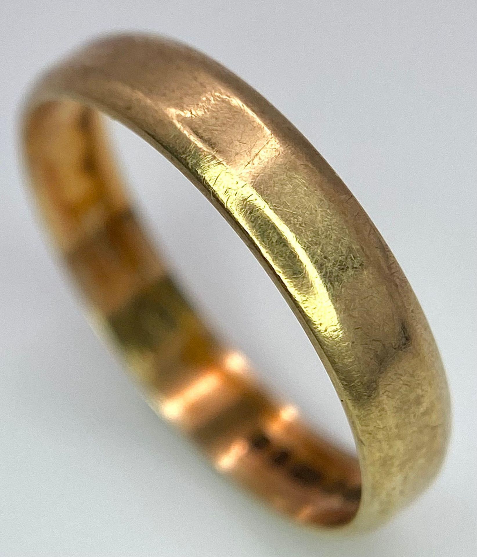 A 9 K yellow gold band ring, size: N, weight: 1.6 g - Bild 3 aus 7