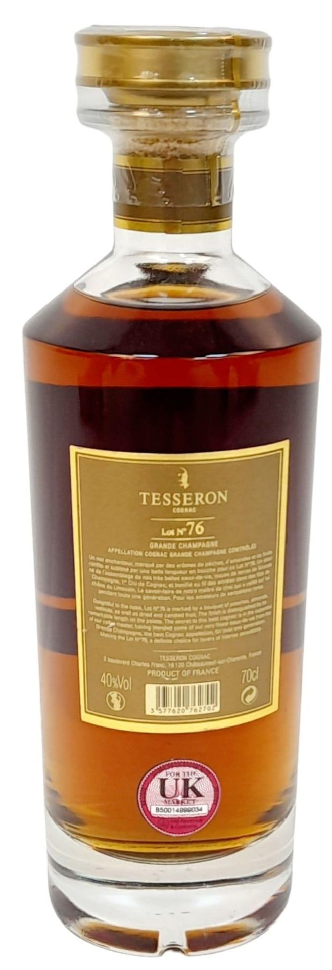 An Unopened, Sealed, Limited Edition Tesseron Cognac Lot No 76 1st Cru de Cognac XO Tradition. - Image 3 of 5