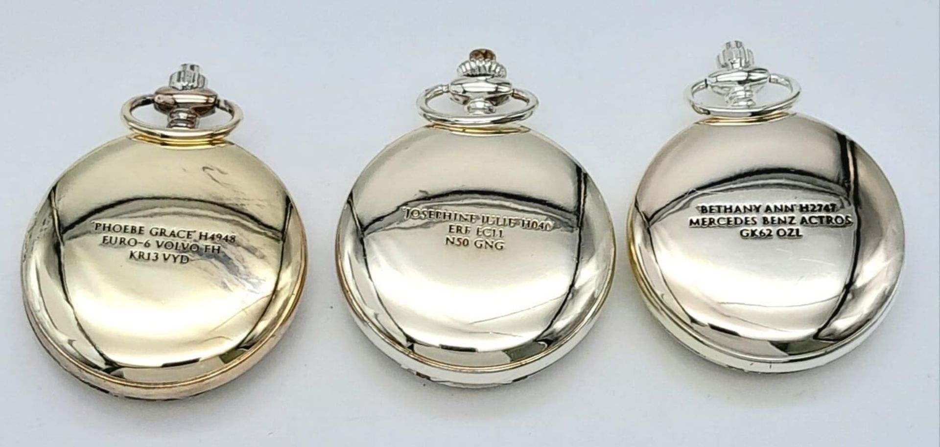 A Parcel of Three ‘Eddie Stobart Transport’ Manual Wind Silver Plated Pocket Watches. Names Include; - Bild 7 aus 10