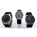 Three Military designed Homage Watches Comprising; 1) Swedish Airforce Watch (40mm Case), 2)