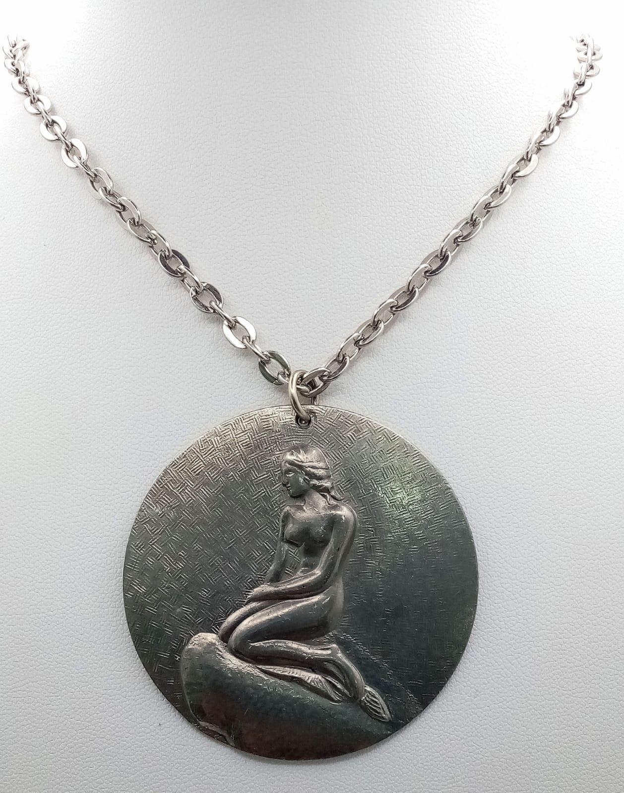 A vintage Jorgen Jensen Denmark pendant on necklace. Total weight 30.8G. Total length 68cm. - Image 2 of 6