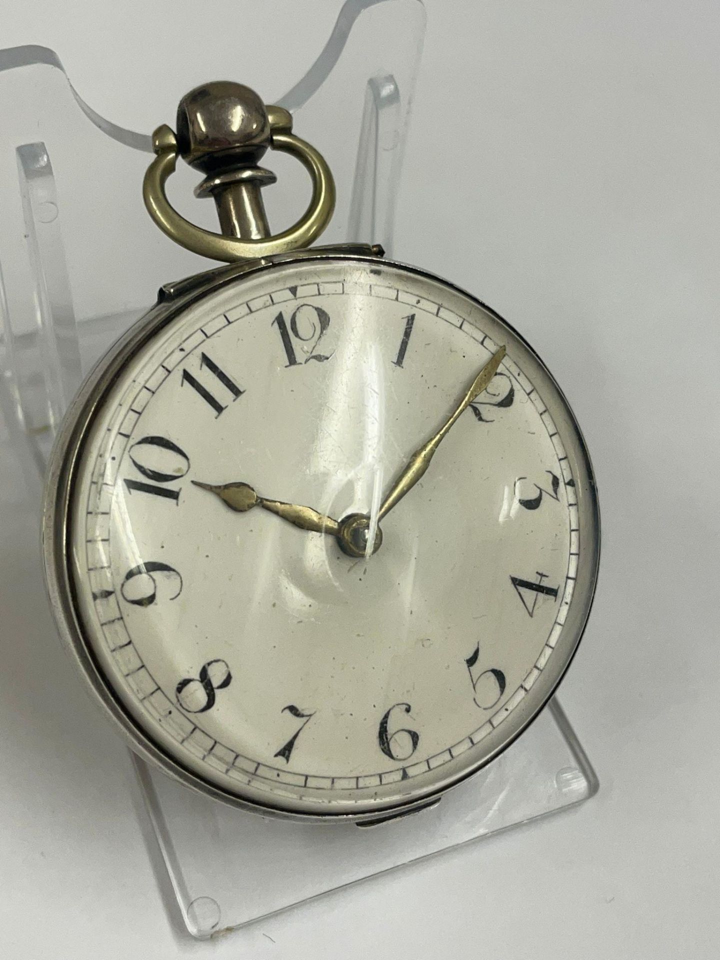 Antique silver verge fusee pocket watch , as found - Bild 2 aus 3