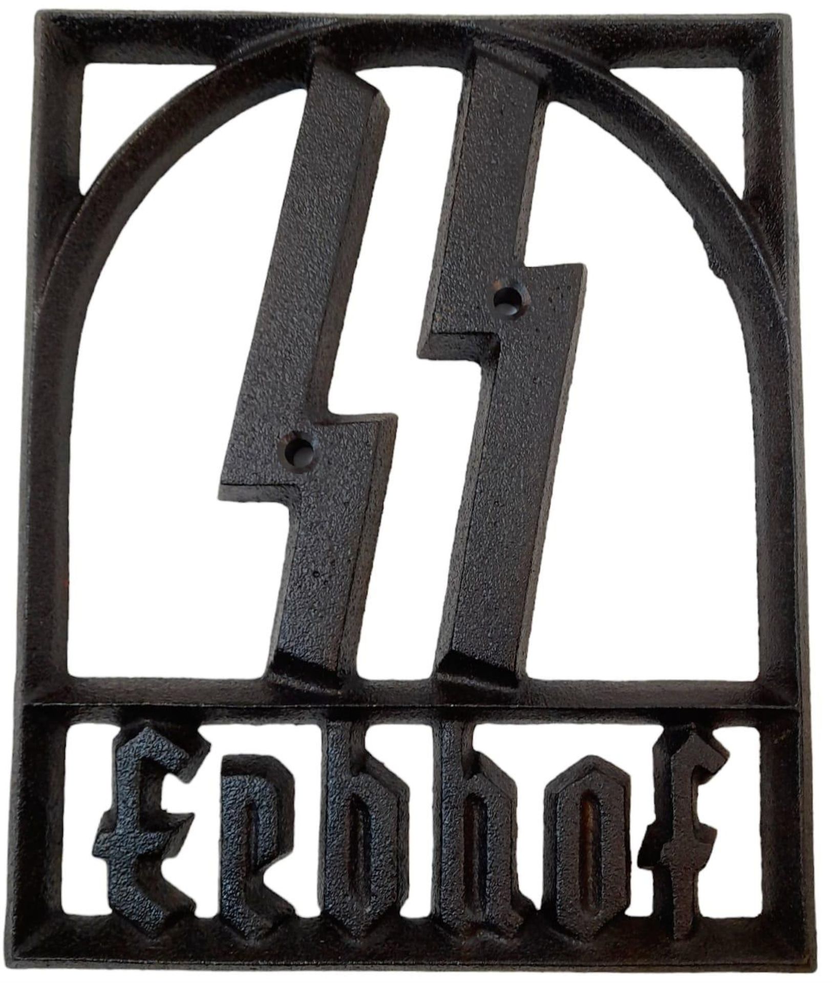 3rd Reich Erbhof (Hereditary Farm) Iron Plaque Depicting SS Runes. These were mounted to farm