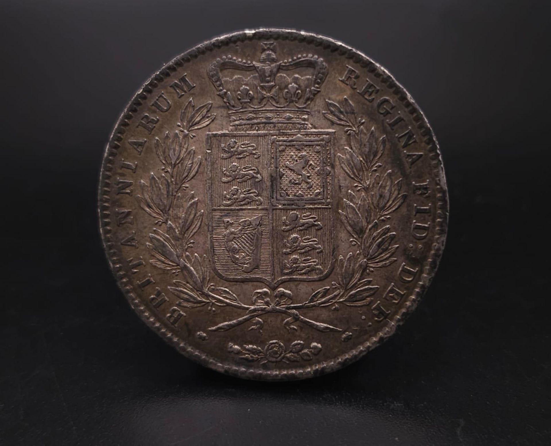 Withdrawn - An 1844 Queen Victoria (Young Head) Silver Crown. High grade but please see photos. - Image 3 of 10