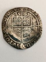 1582 ELIZABETH I SILVER SIXPENCE. Fine Condition.