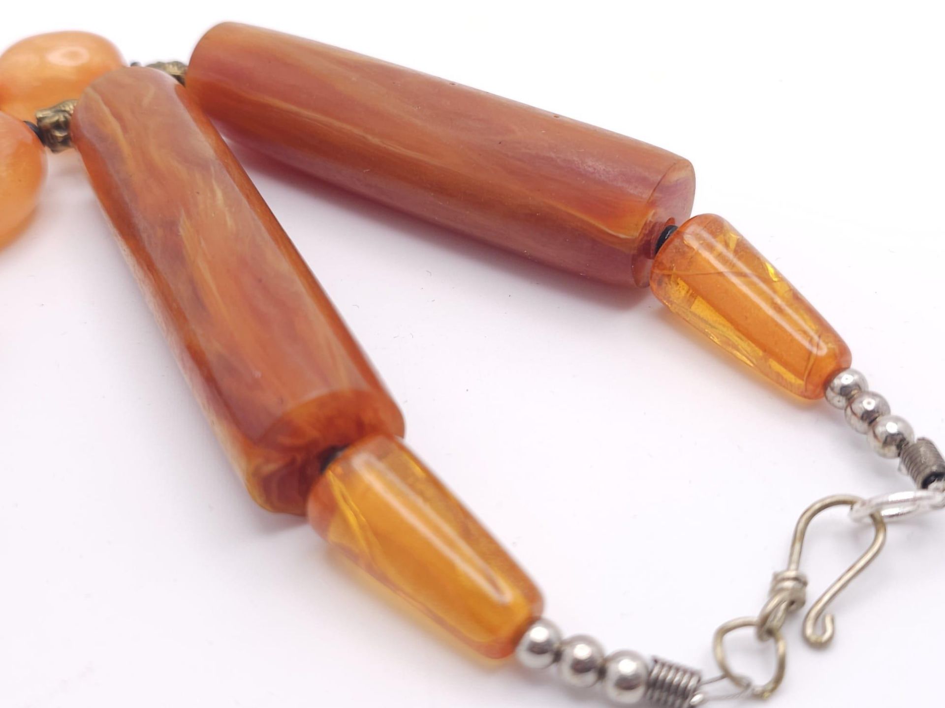 Two Amber Resin Statement Necklaces and Pendants. Both 56cm. - Bild 15 aus 17