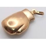 A 9K Yellow Gold Boxing Glove Pendant/Charm. 0.7g weight.