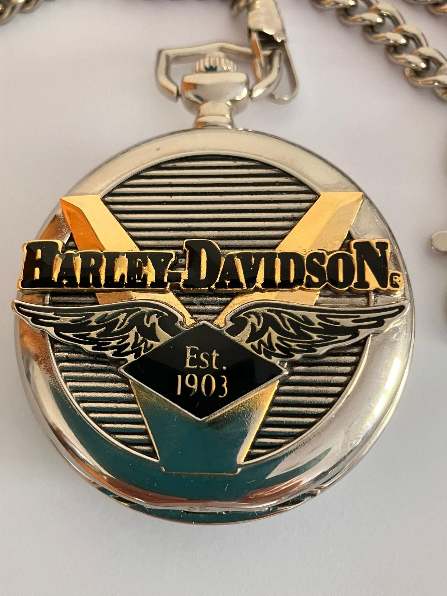 HARLEY DAVIDSON Pocket Watch. Full Hunter. Quartz movement. Full working order. Condition as new and - Bild 4 aus 4