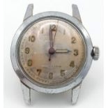 A Vintage, ORATOR watch, round face 32 mm, cream dial, with Arabic numerals, stainless steel back,