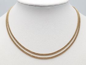 A Vintage 9K Yellow Gold Small Curb Link Chain/Necklace. 64cm length. 8.25g weight.