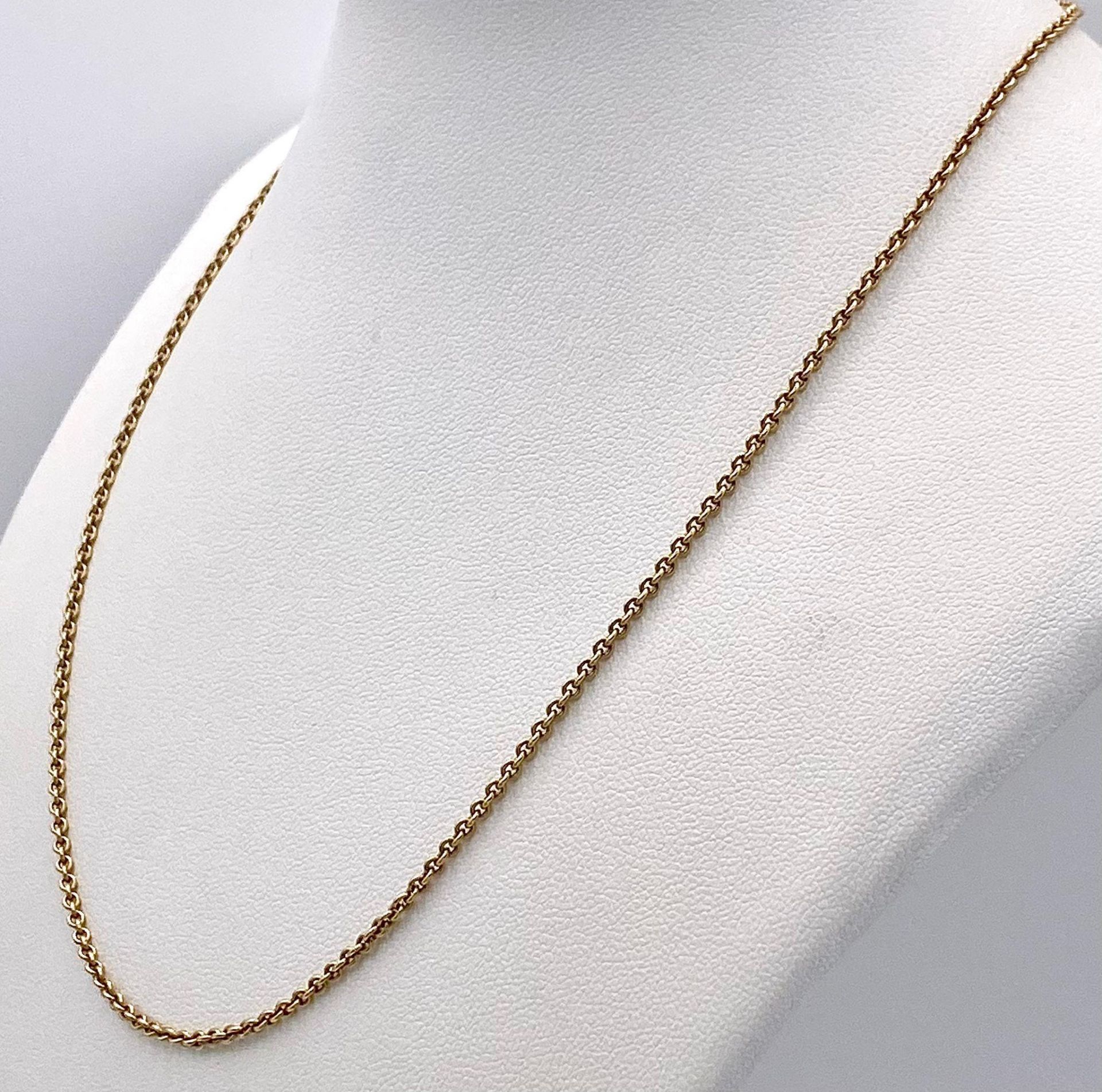 A 9k Yellow Gold Small Belcher Link Necklace. 41cm. 4.1g weight. - Bild 4 aus 6