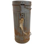Rare WW2 German Kriegsmarine Gas Mask Canister. Named to a Sailor who was aboard the SMS