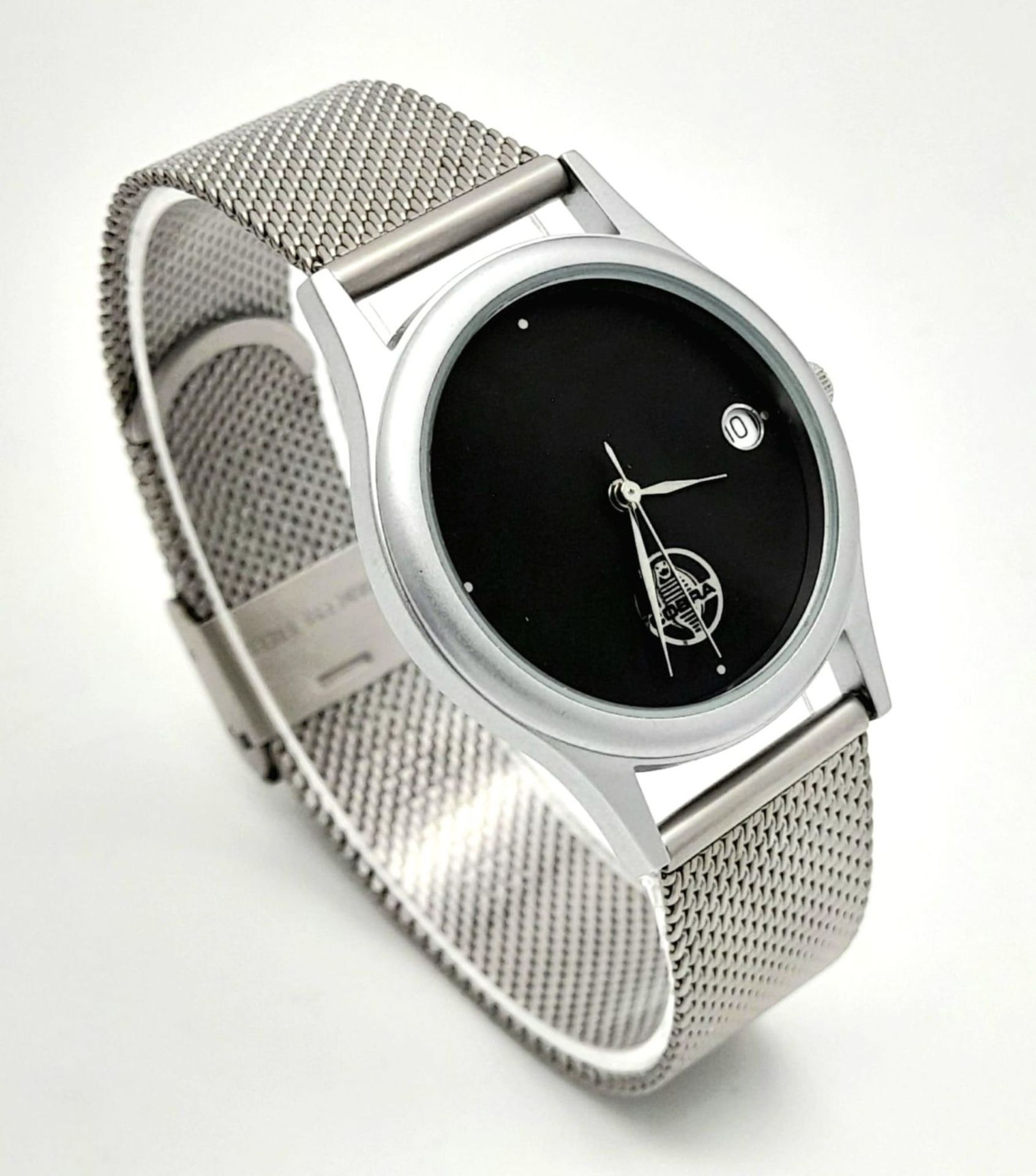 A MODERN "COBRA" BY CITY WATCH INTERNATIONAL , QUARTZ MOVEMENT ON A STAINLESS STEEL STRAP . 34mm - Image 7 of 12