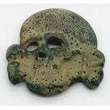 WW2 Normandy Relic German Waffen SS Skull Badge, found near Falaise, Normandy France.