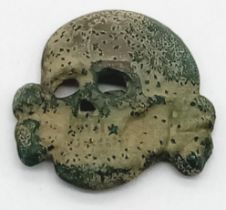 WW2 Normandy Relic German Waffen SS Skull Badge, found near Falaise, Normandy France.