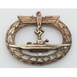 WW2 German Kriegsmarine U-Boat Crew Badge. Maker: Schwerin.