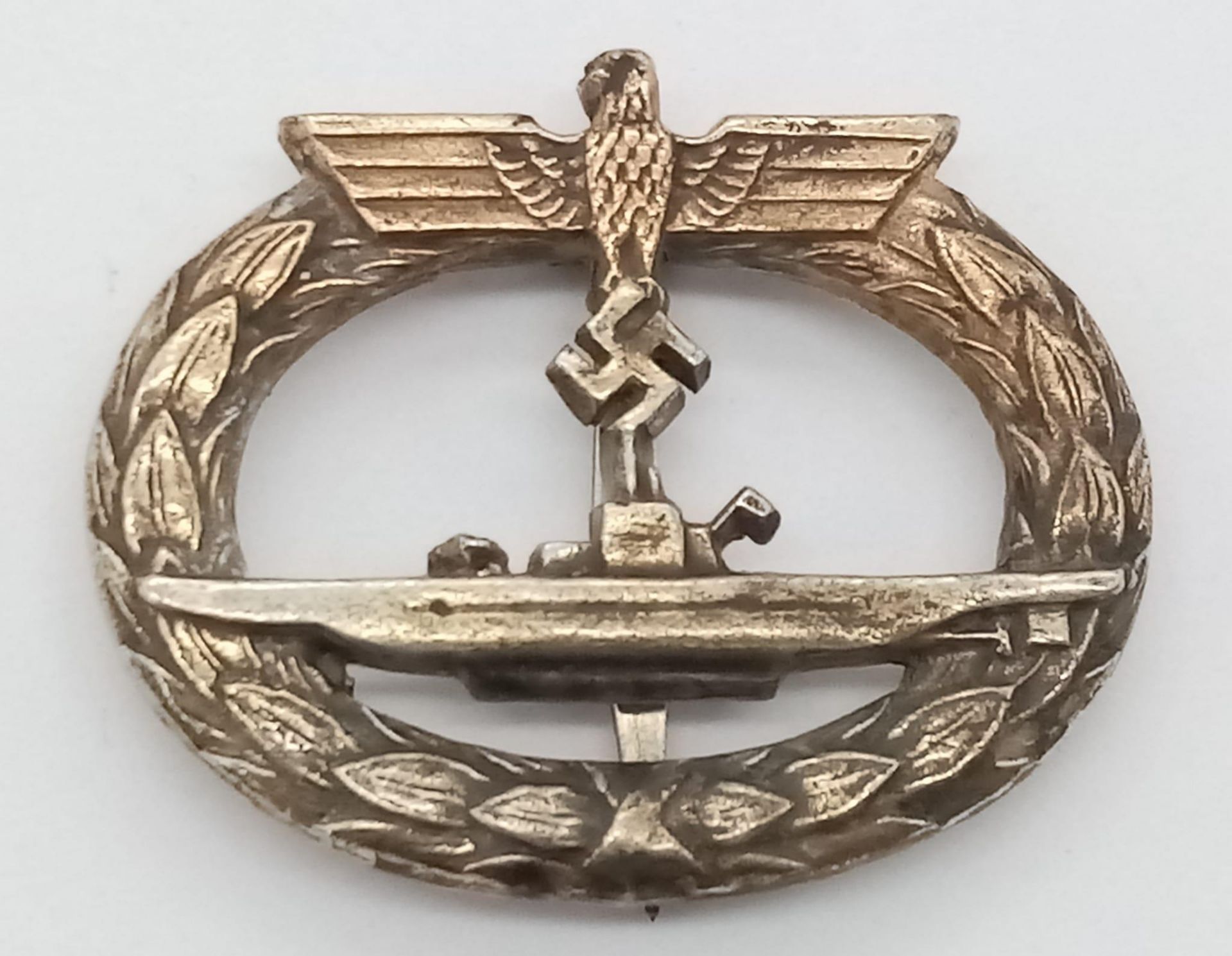 WW2 German Kriegsmarine U-Boat Crew Badge. Maker: Schwerin.