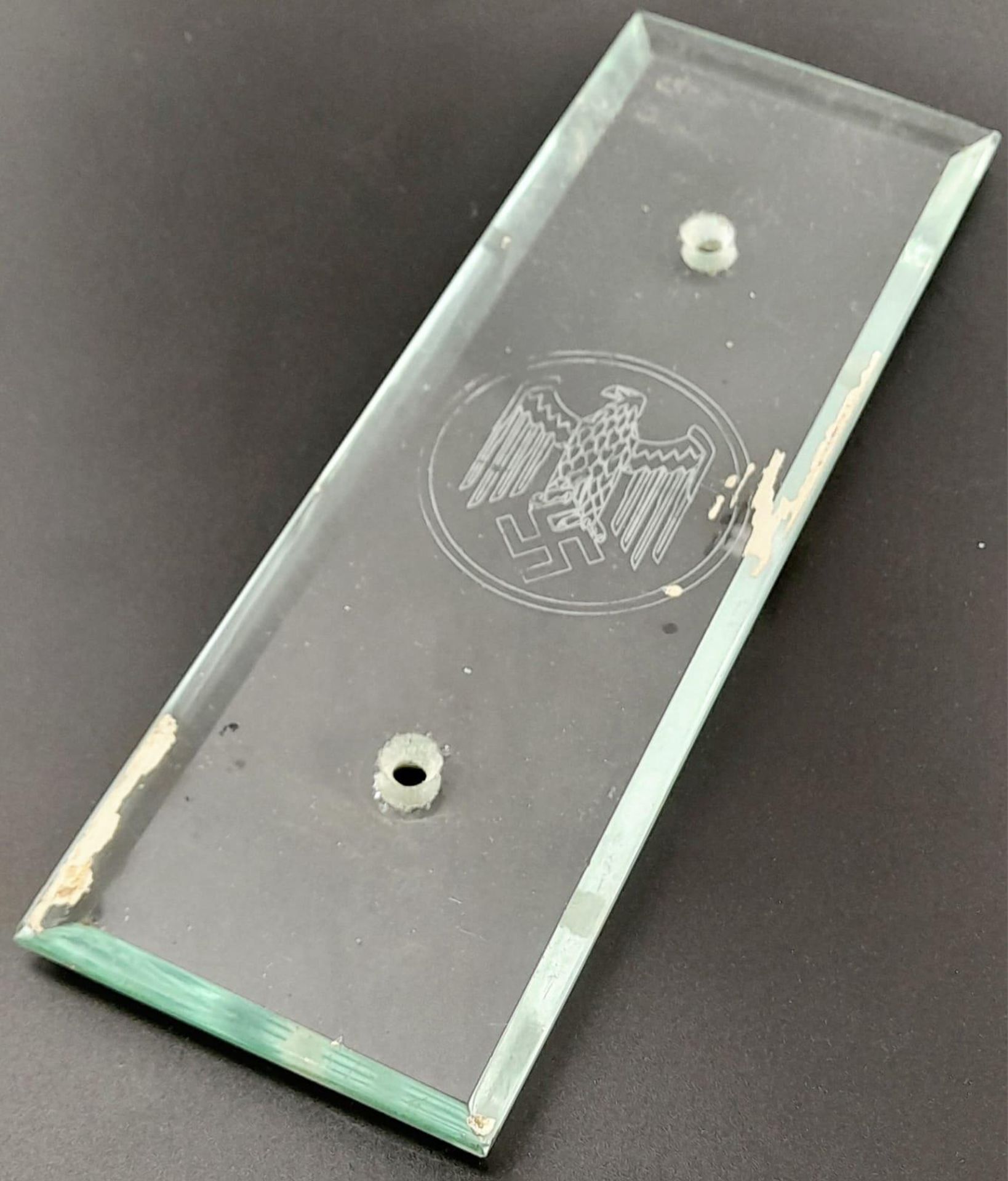 3rd Reich Mirror Glass Finger Guard from a German Gov’t Building. Glass guards replaced many of - Image 7 of 7