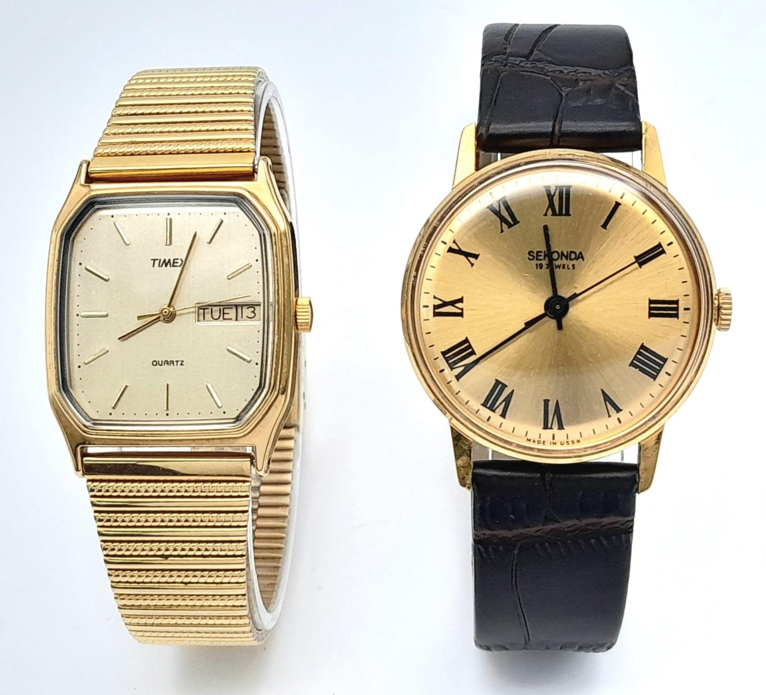 A Vintage Timex and Sekonda Quartz Watch. Sekonda -34mm and Timex - 28mm case. Both in good - Bild 2 aus 8