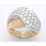 An 18K Yellow Gold Diamond Set Fancy Ring. 1.40ctw, Size N, 10.4g total weight. Ref: 2753