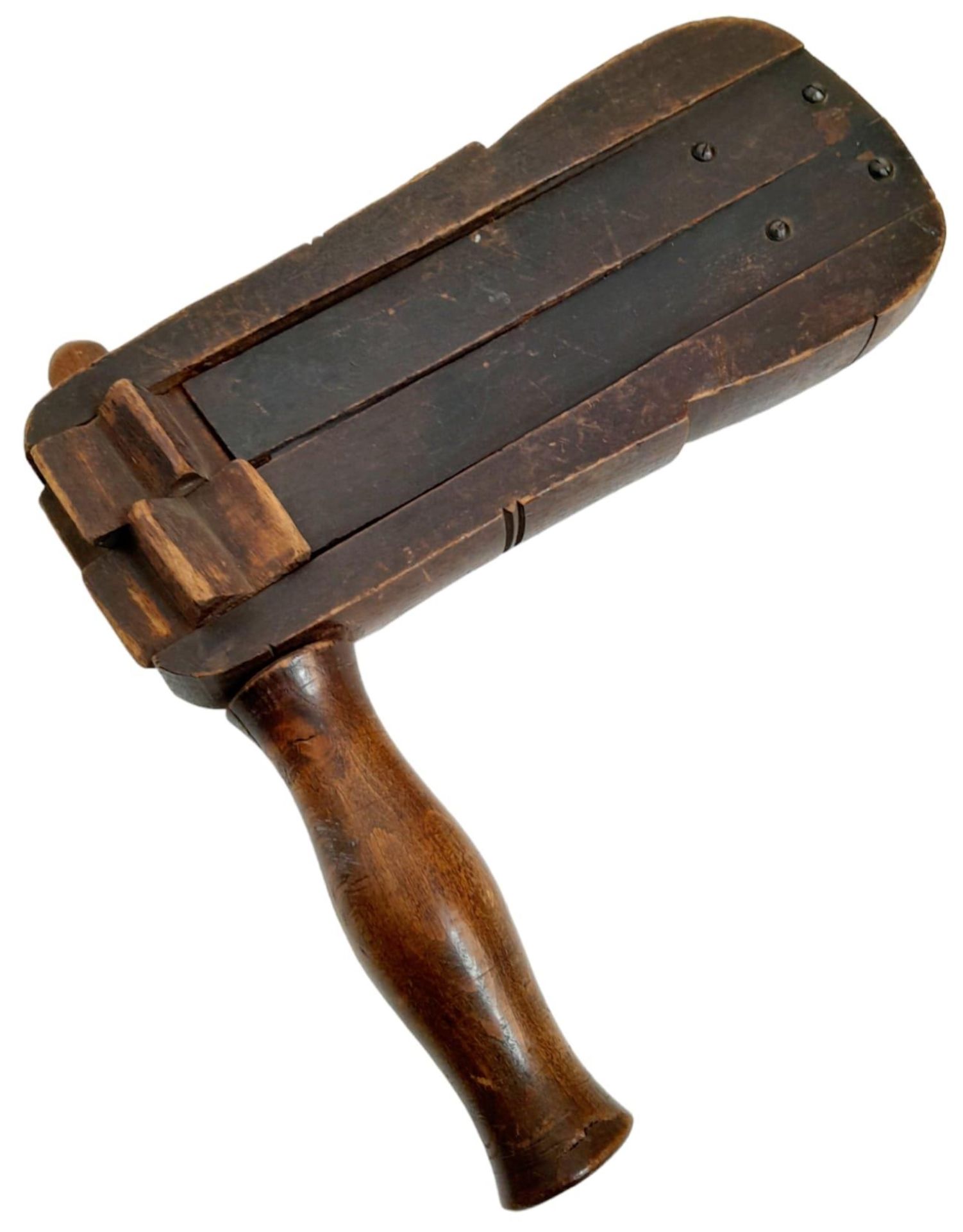 An Antique Victorian Wooden Police Rattle - Police were often prone to attacks from their own - Image 3 of 3