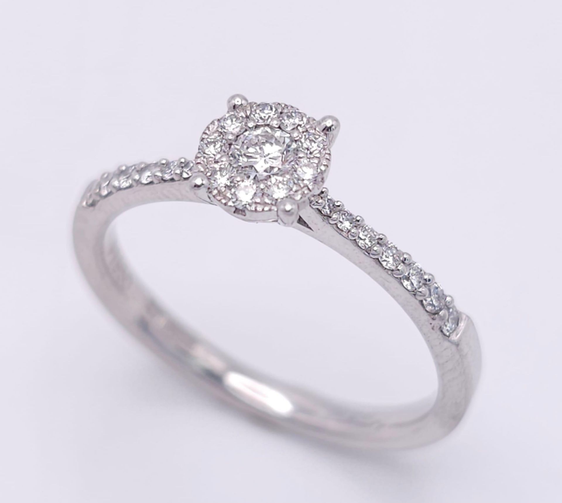 A PLATINUM DIAMOND RING, APPROX 0.35CT DIAMONDS, WEIGHT 4.1G SIZE N - Image 2 of 12