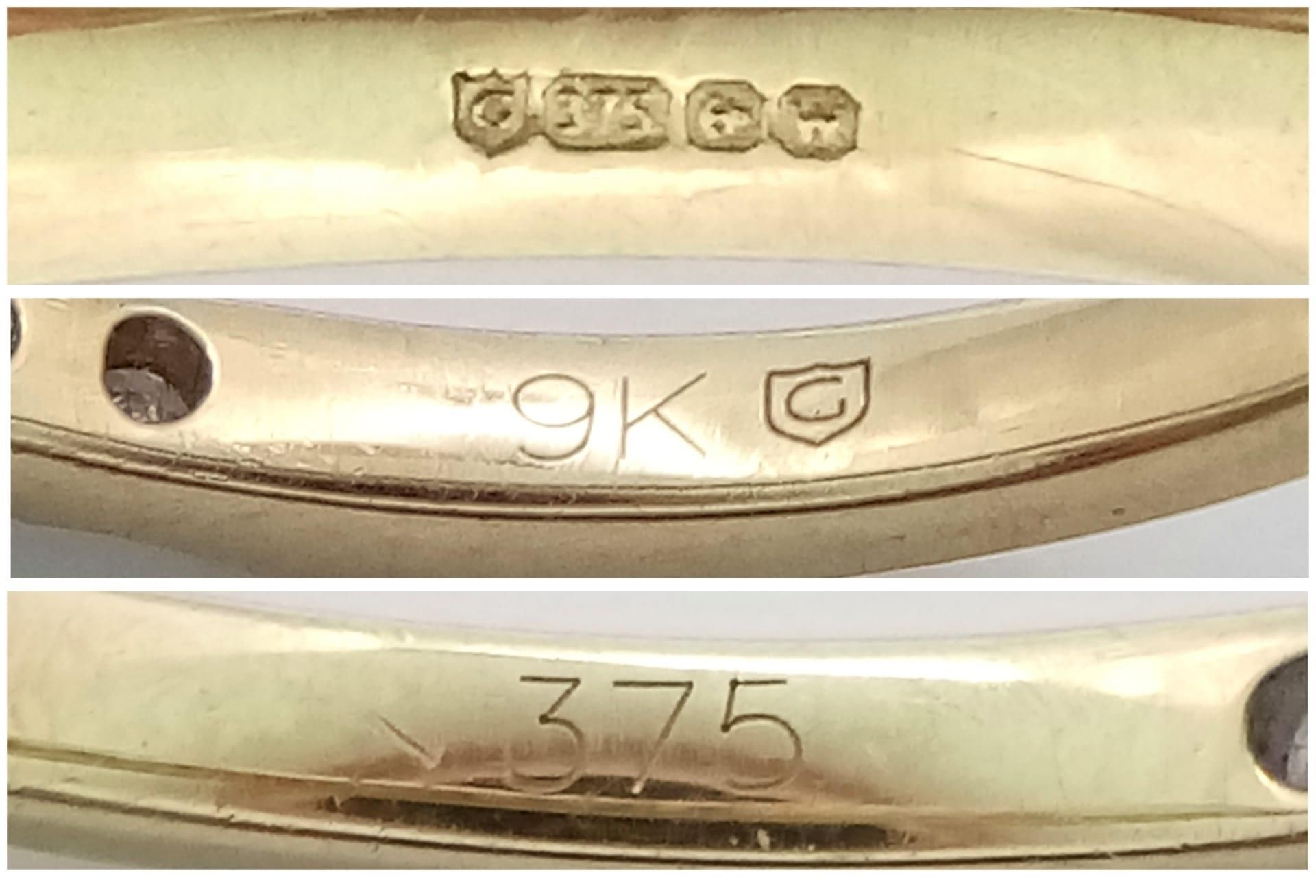 A 9K YELLOW GOLD DIAMOND HALF ETERNITY RING. 0.25CTW. 1.5G. SIZE N. - Image 4 of 4