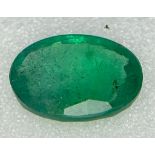 A Sealed 1.75ct Zambian Natural Emerald Gemstone, Oval Faceted cut. Comes with the AIG Milan