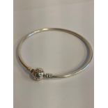 Genuine PANDORA SILVER BANGLE. Classic Banggle from the ‘moments’ collection. Silver Boules