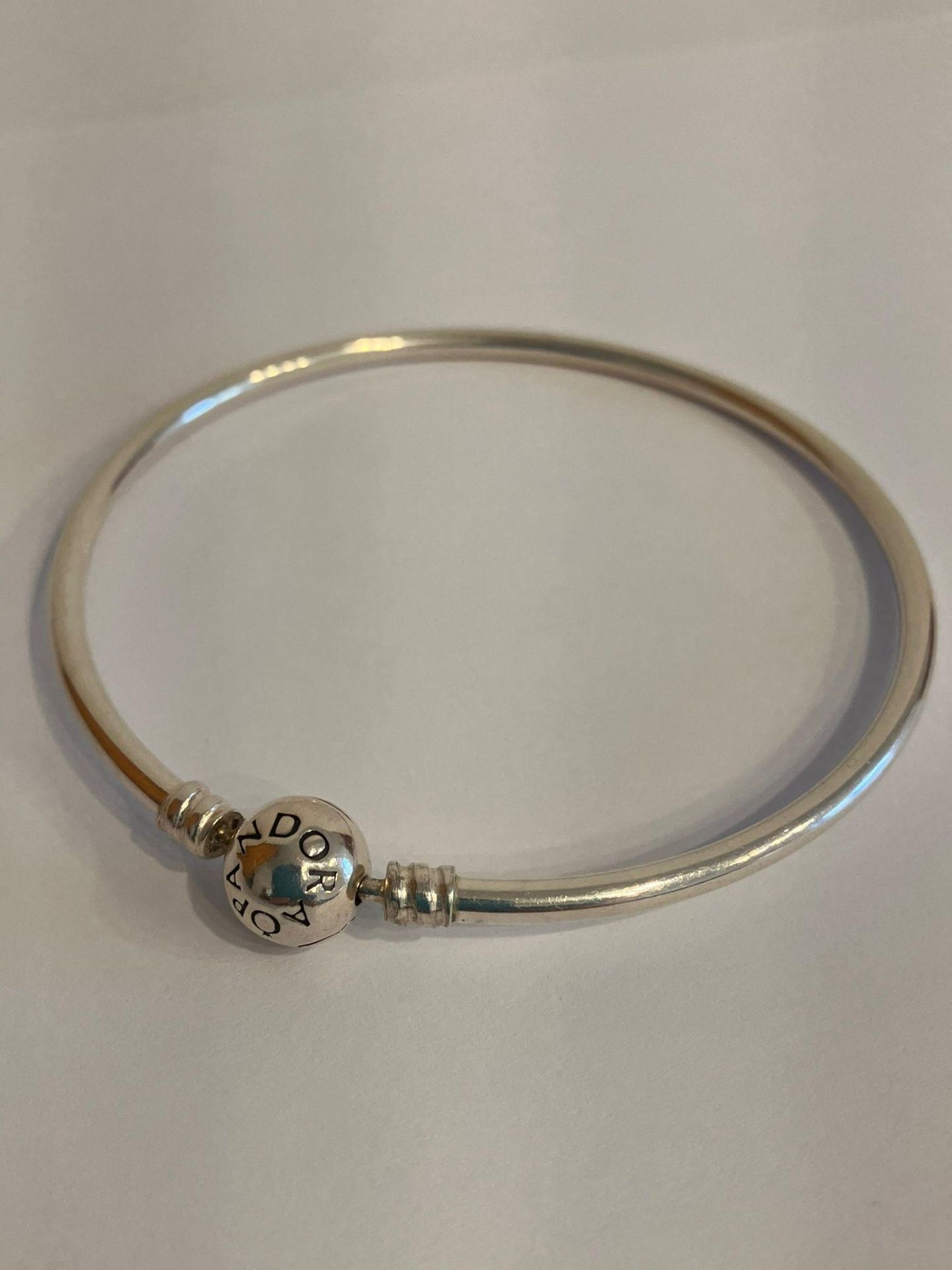 Genuine PANDORA SILVER BANGLE. Classic Banggle from the ‘moments’ collection. Silver Boules