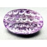 A 17.38ct Carved Amethyst - Comes with the GFCO Swiss Certificate. ref: ZK 115