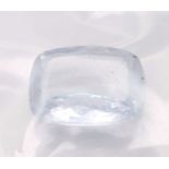 A 22.59ct Large Natural Aquamarine, in the Cushion Faceted Shape. Comes with the AIG Milan