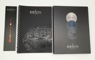 COLLECTION OF 2X ZENITH WATCH COMPANY NOTEBOOKS WITH A ZENITH BOOKMARK