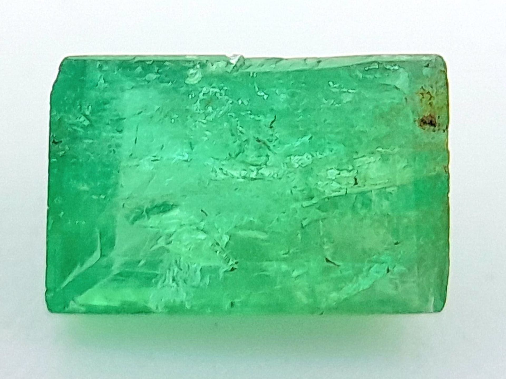 A 0.51ct Zambian Emerald Gemstone, Rectangle shape. Comes with the GFCO Swiss certificate. ref: ZK