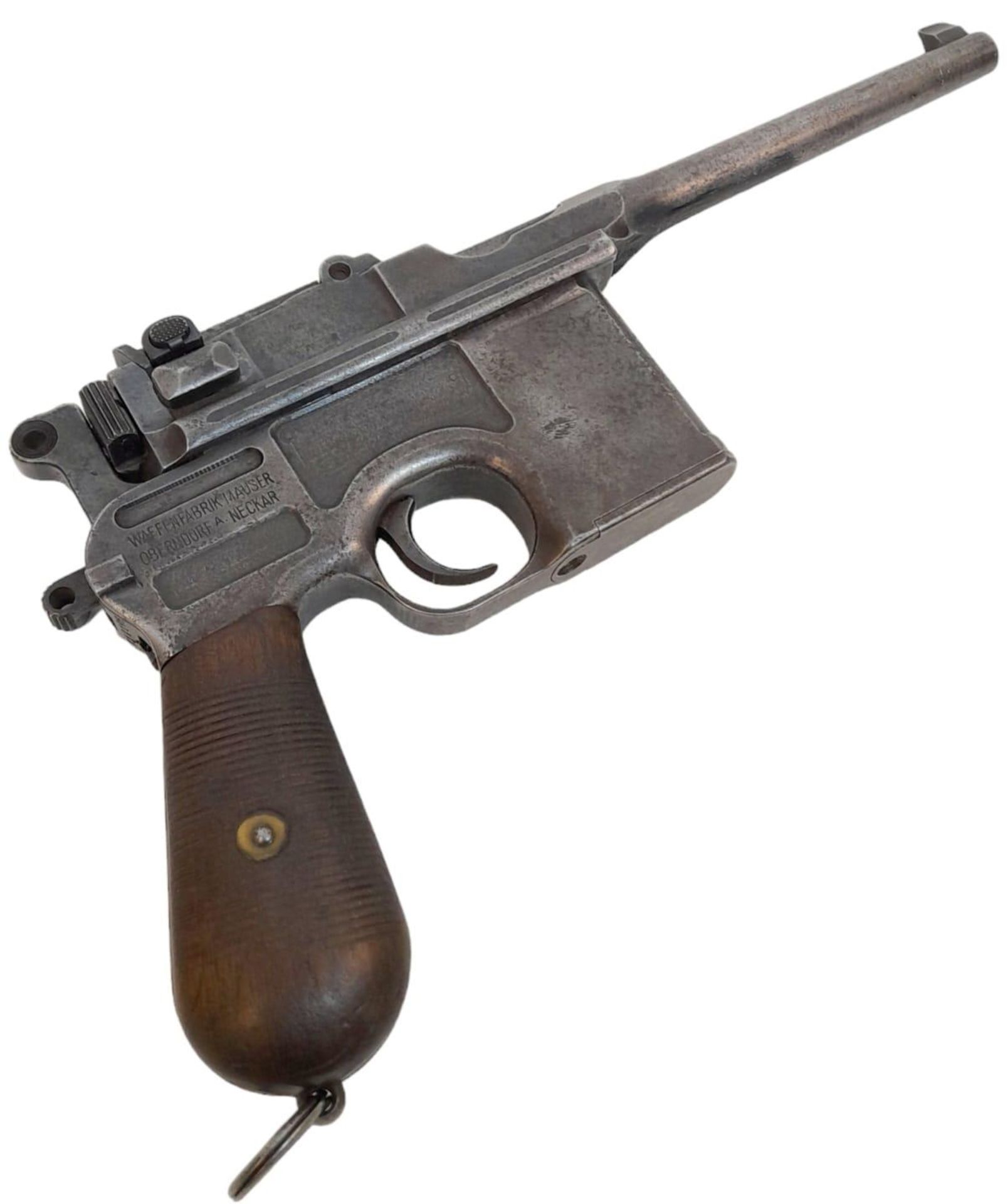 An Antique Deactivated 1916 German 'Broomhandle' Mauser Pistol. In total original condition, with - Image 2 of 9