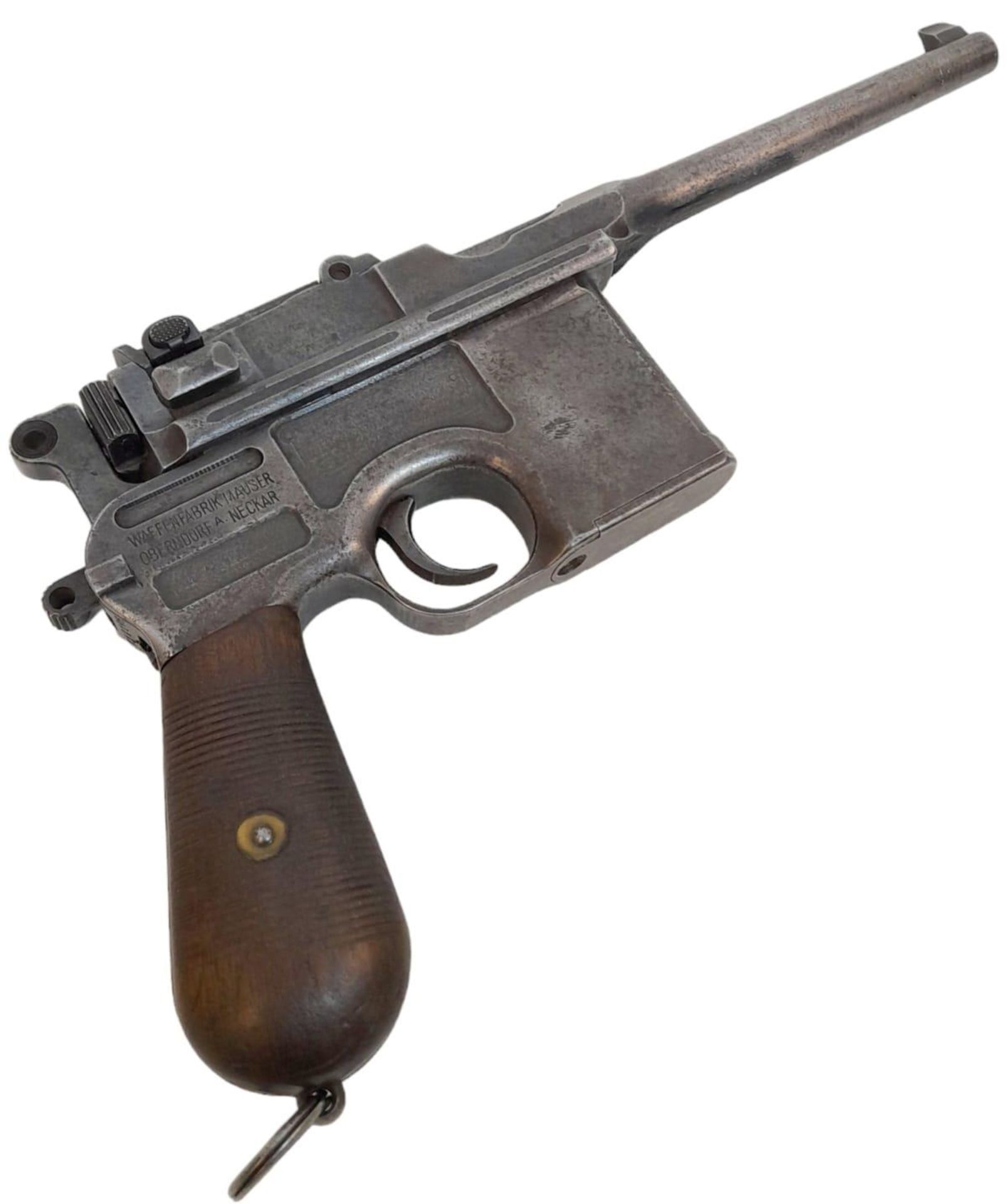 An Antique Deactivated 1916 German 'Broomhandle' Mauser Pistol. In total original condition, with - Bild 2 aus 9