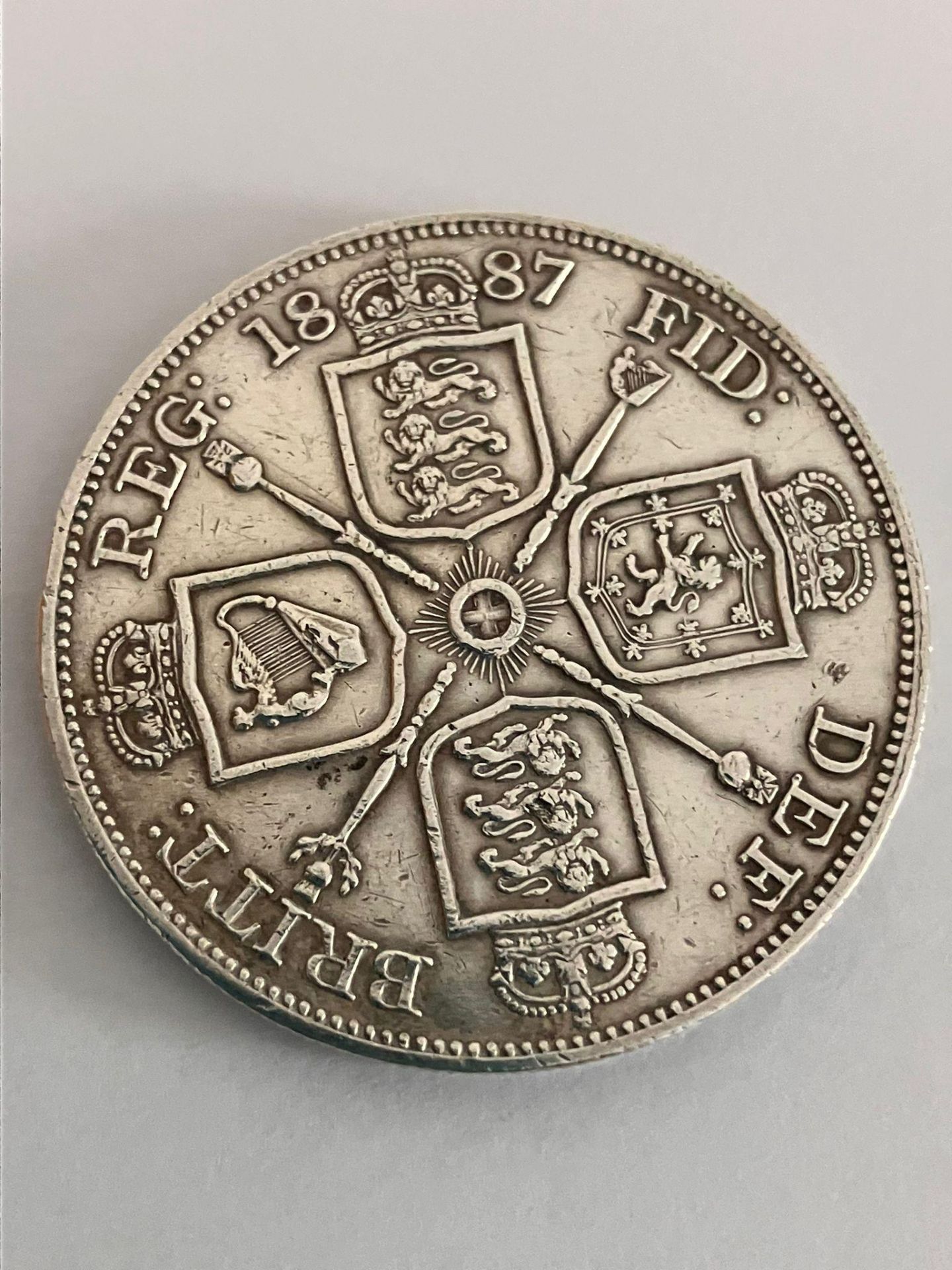 1887 SILVER DOUBLE FLORIN. Very fine/extra fine condition. Golden Jubilee mintage. - Bild 2 aus 2