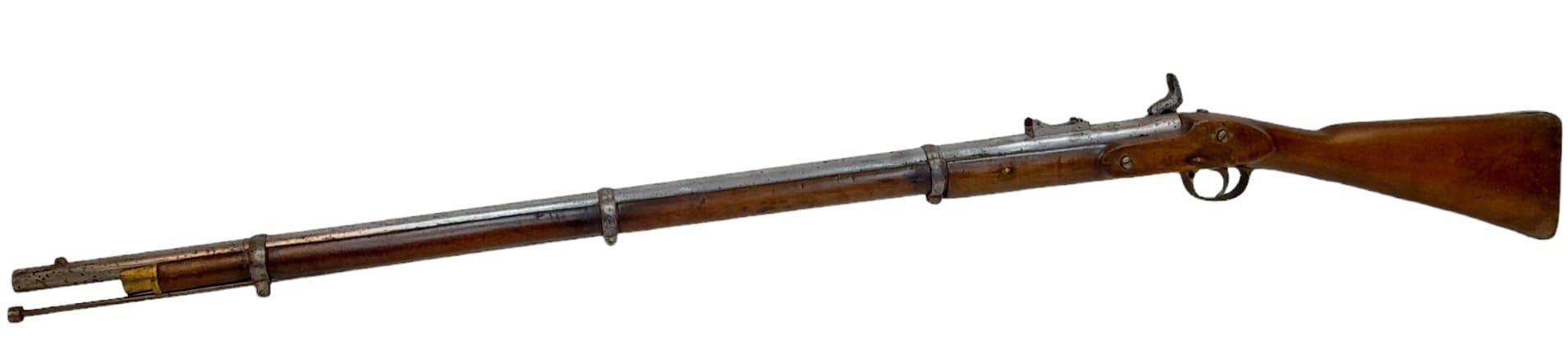 An Antique Original London Tower Armoury Percussion Rifle Dated and Stamped 1860 on action and - Image 6 of 8