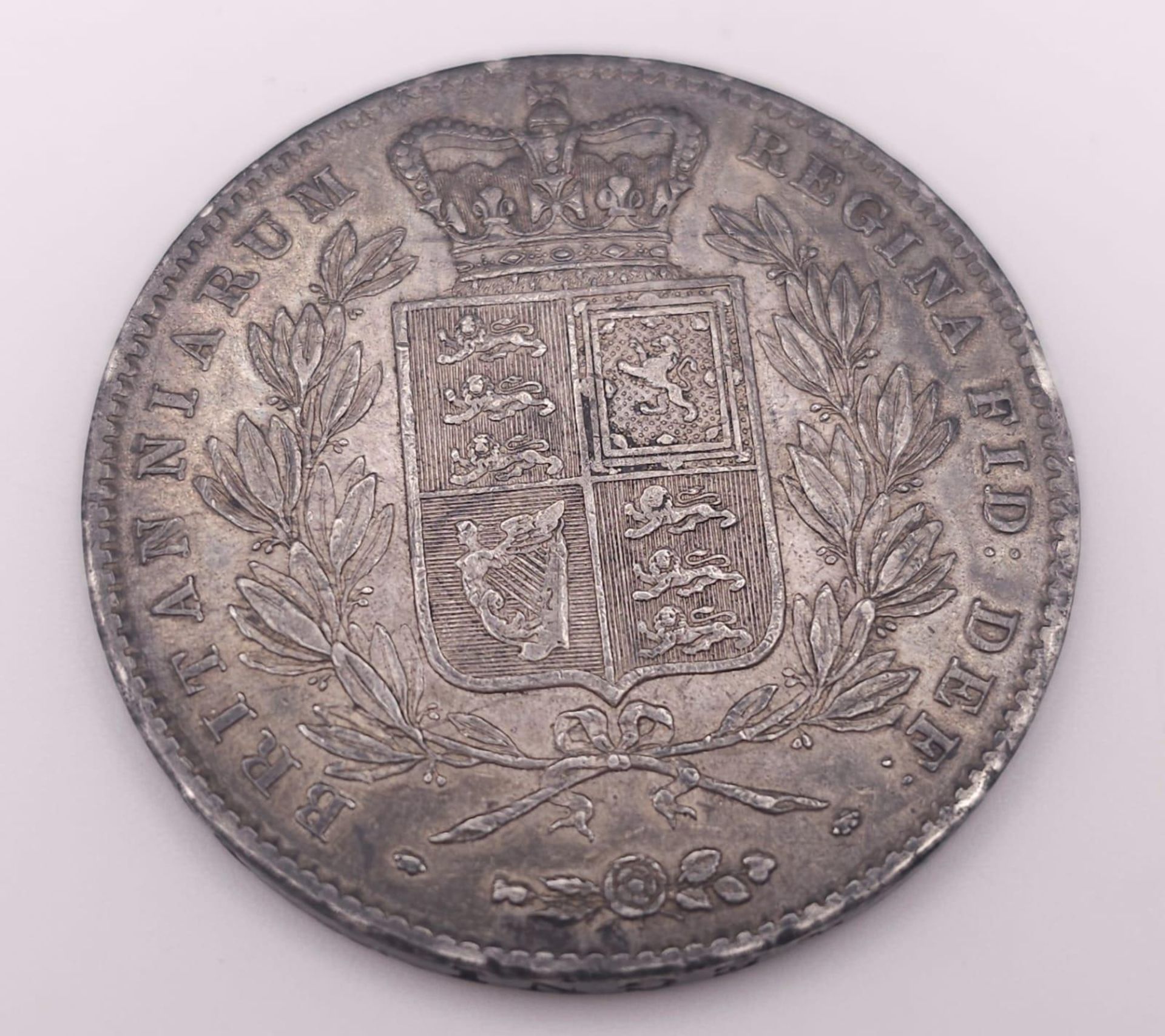 Withdrawn - An 1844 Queen Victoria (Young Head) Silver Crown. High grade but please see photos. - Image 5 of 10