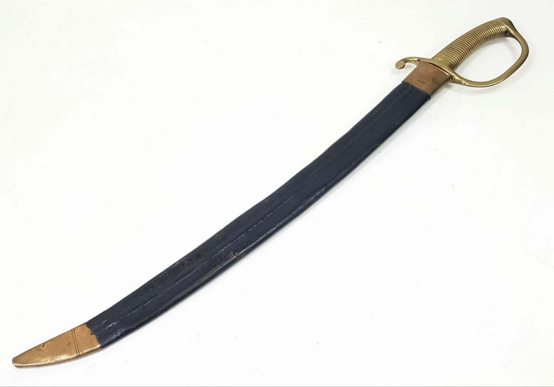 A Victorian Police Inspectors Short Sword in Original scabbard. Broad, curved blade and Brass - Bild 8 aus 8