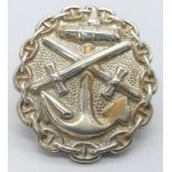 WW2 German Kriegsmarine Silver Grade Wound Badge